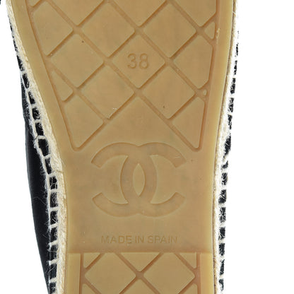 Chanel Velvet Logo Espadrilles 38 Black 8 of 12