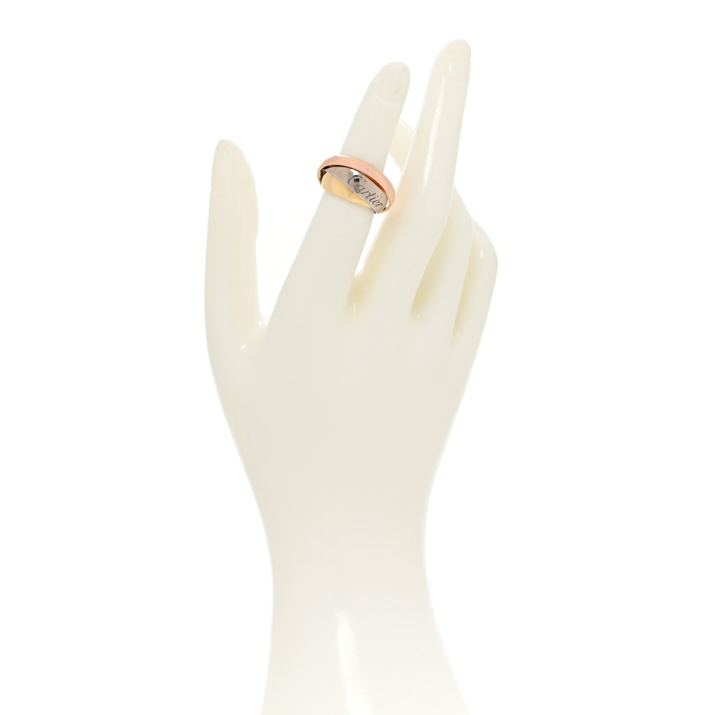 18K Pink Yellow White Trinity Must Essence Ring 50 5.25
