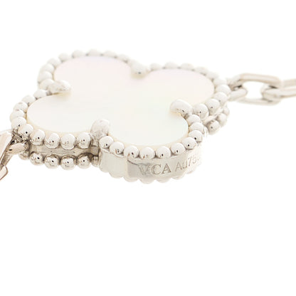 Van Cleef & Arpels 18K White Gold Mother of Pearl 5 Motifs Vintage Alhambra Bracelet 4 of 5