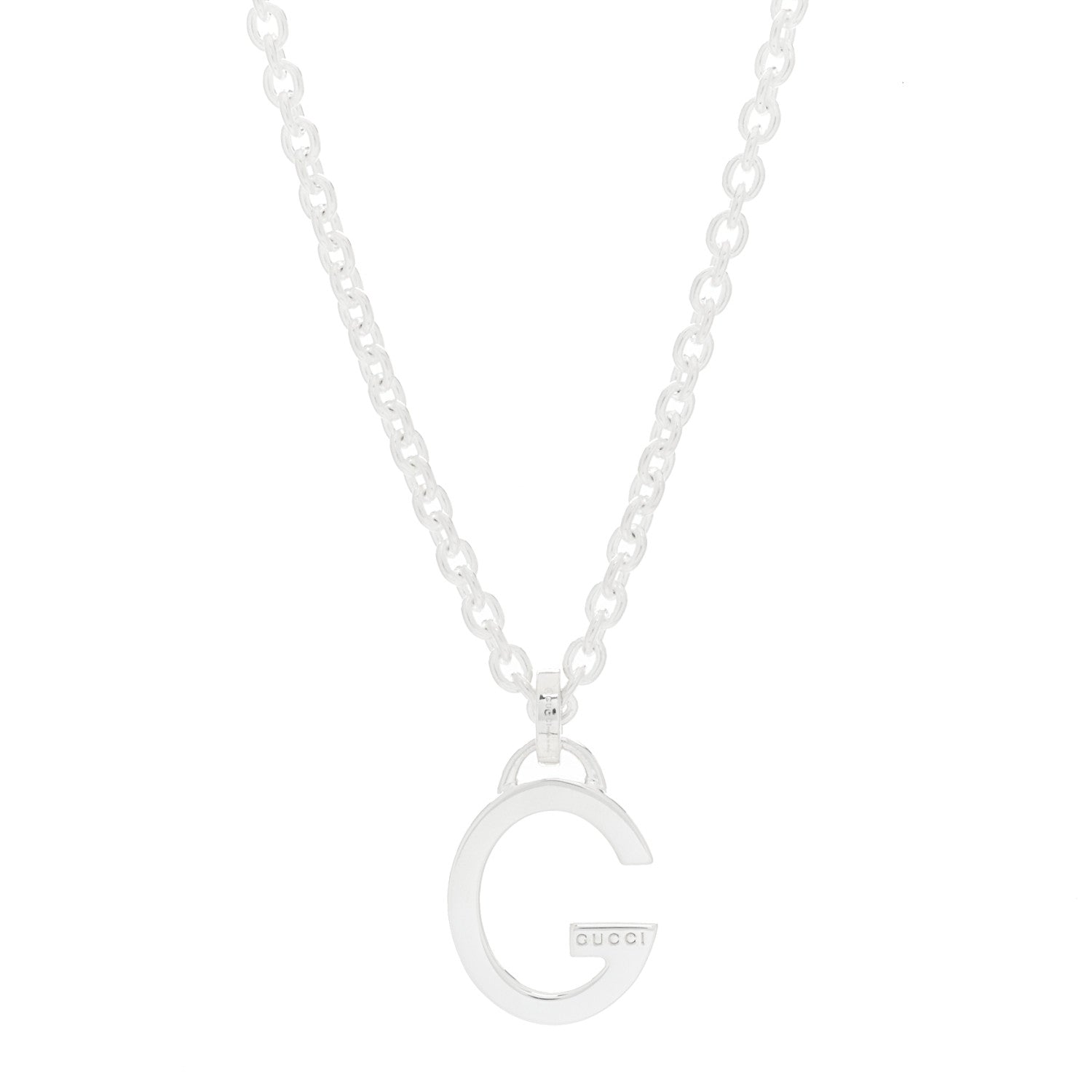 Gucci Sterling Silver G Pendant Necklace 1 of 6