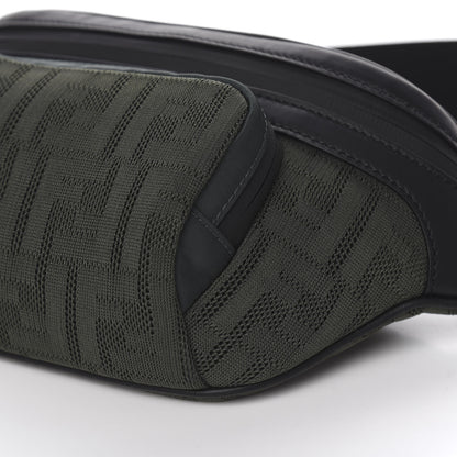 Fendi Neoprene Mesh Vitello Grace FF Pocket Belt Bag Verde Militare 8 of 9