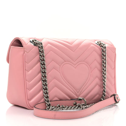 Gucci Calfskin Matelasse Small GG Marmont Shoulder Bag Wild Rose 3 of 9