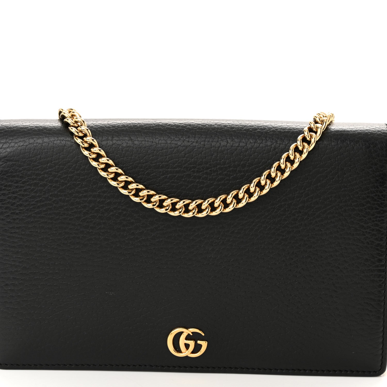 Gucci Calfskin Mini GG Marmont Chain Wallet Black 7 of 10