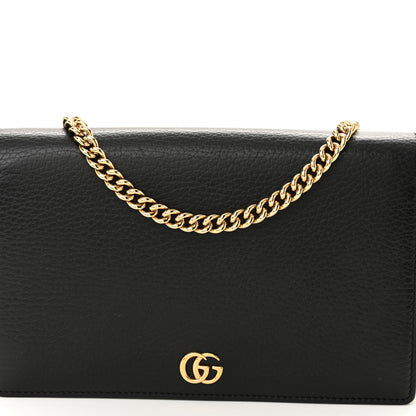 Gucci Calfskin Mini GG Marmont Chain Wallet Black 7 of 10