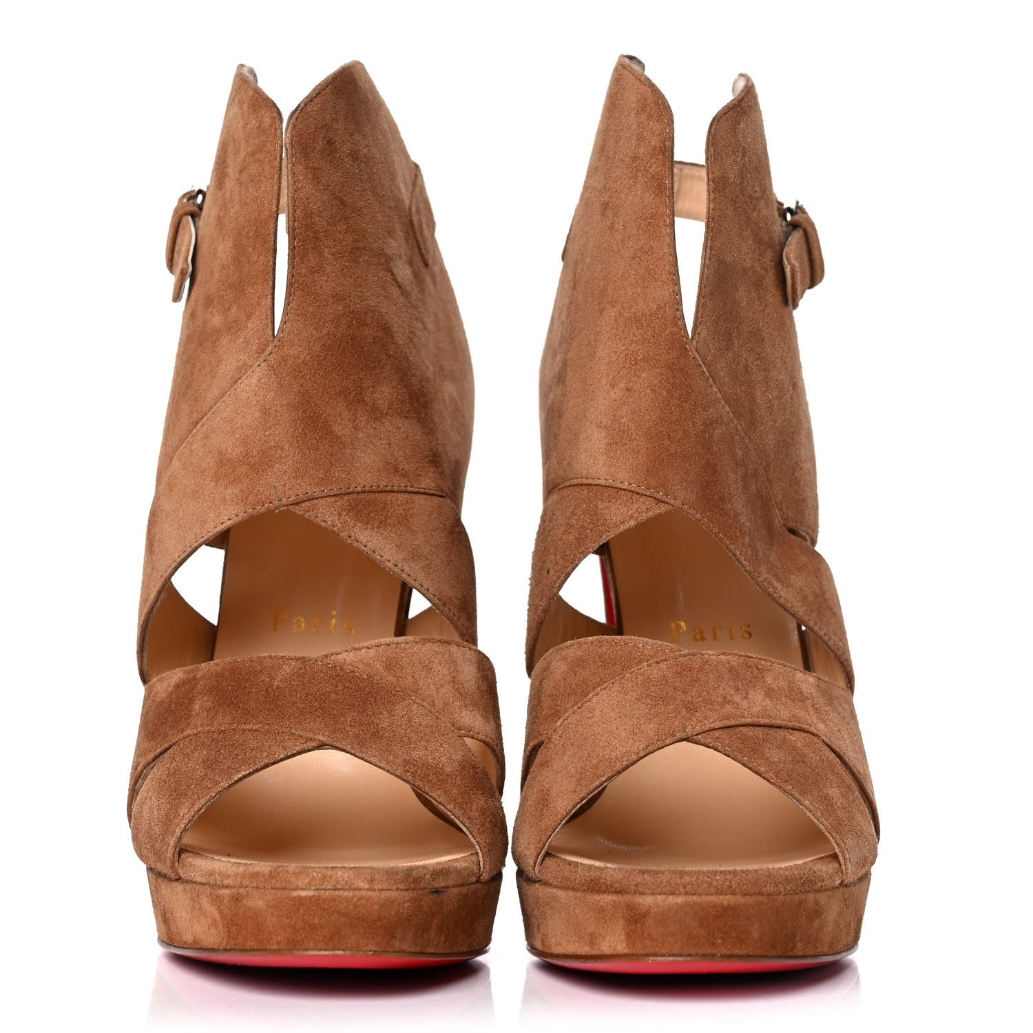 Christian Louboutin Suede Apron Lili 120 Pumps 40.5 Noisette 2 of 9