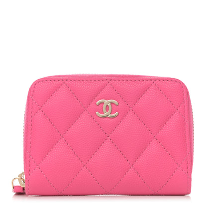 Chanel Caviar Quilted Zip Coin Purse Pink 1 of 8