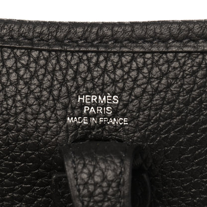 Hermes Taurillon Clemence Amazone Sangle Cavale Evelyne TPM Black Noisette 6 of 10