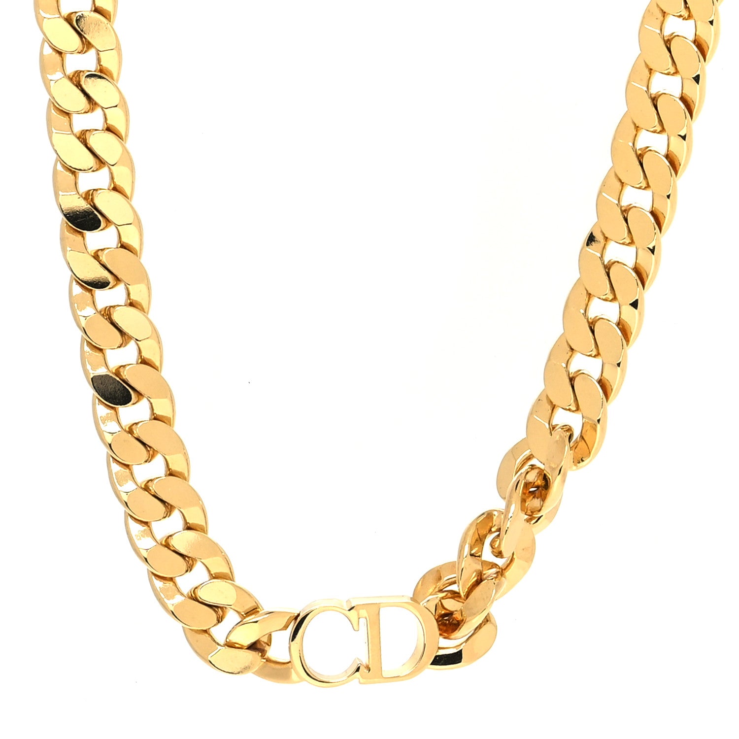 Christian Dior Metal Danseuse Etoile Chain Choker Necklace Gold 1 of 5