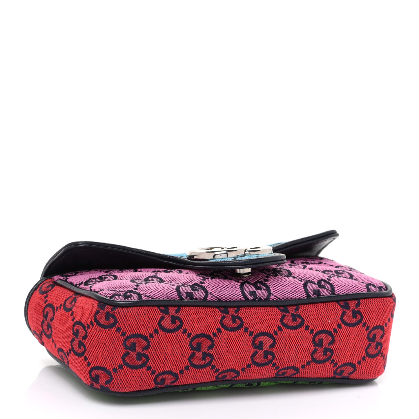 Monogram Multicolor Matelasse Diagonal Super Mini GG Marmont Shoulder Bag Light Blue Pink Blue Green Red
