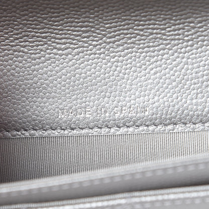 Chanel Metallic Caviar Quilted Boy Card Holder Wallet Silver 7 of 9