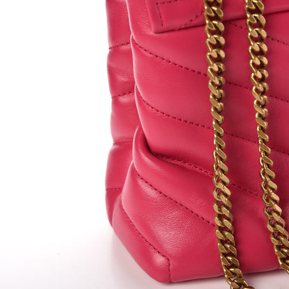 Saint Laurent Calfskin Y Quilted Monogram Small Loulou Chain Satchel Fresh Fuchsia 9 of 10
