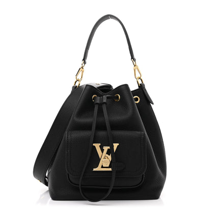 Louis Vuitton Calfskin Lockme Bucket MM Black 1 of 9