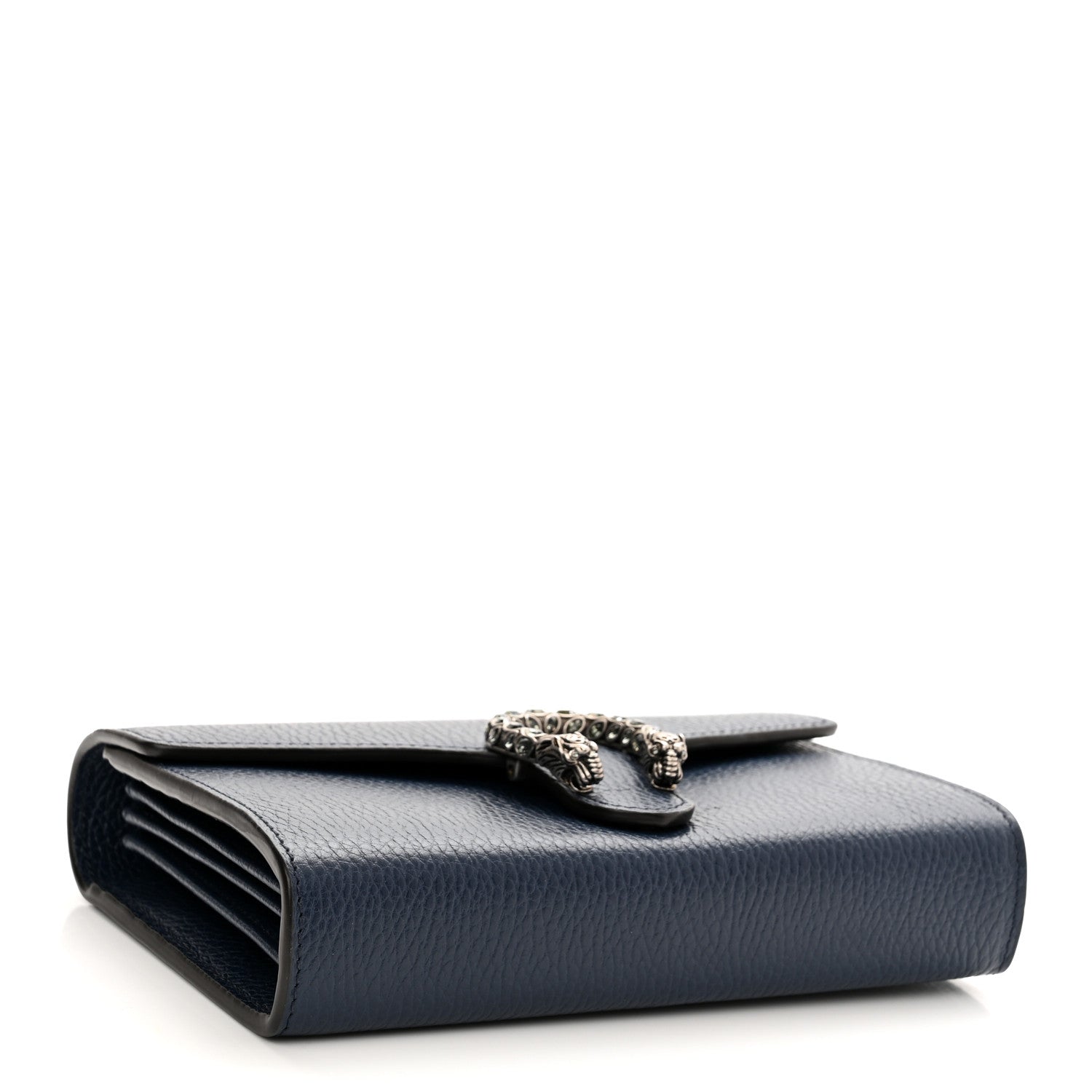 Gucci Dollar Calfskin Crystal Mini Dionysus Chain Wallet Blue Agata Black Diamond 4 of 9