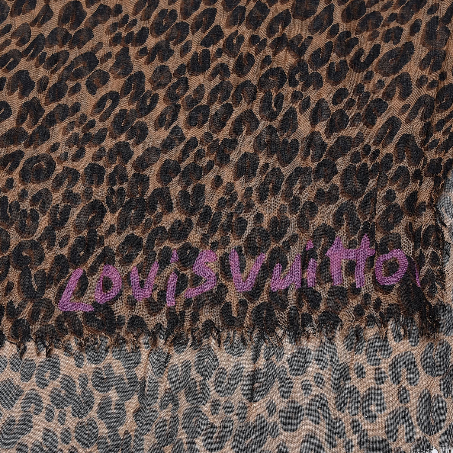 Louis Vuitton Cashmere Silk Leopard Etole Stole Marron 4 of 7