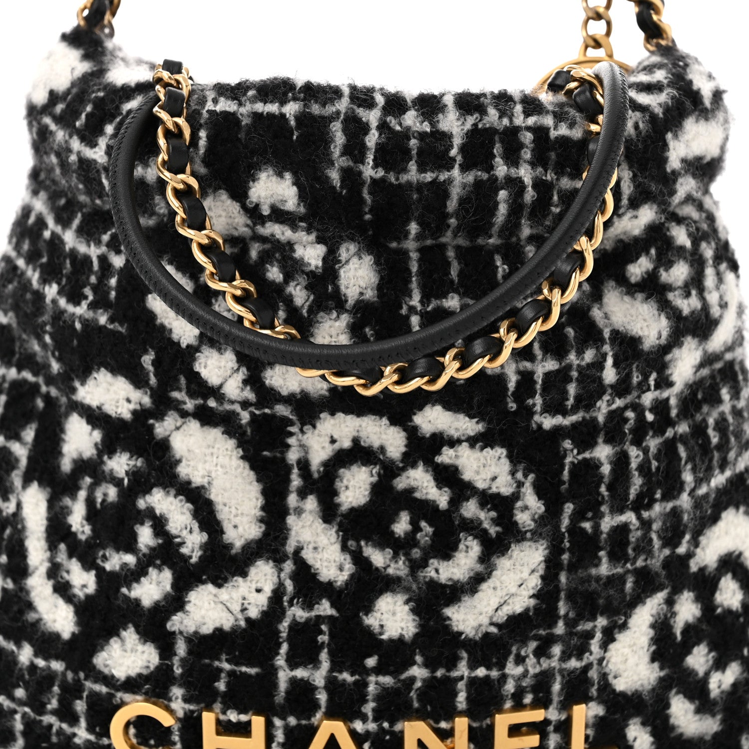 Chanel Cashmere Mini Chanel 22 Black White 8 of 11