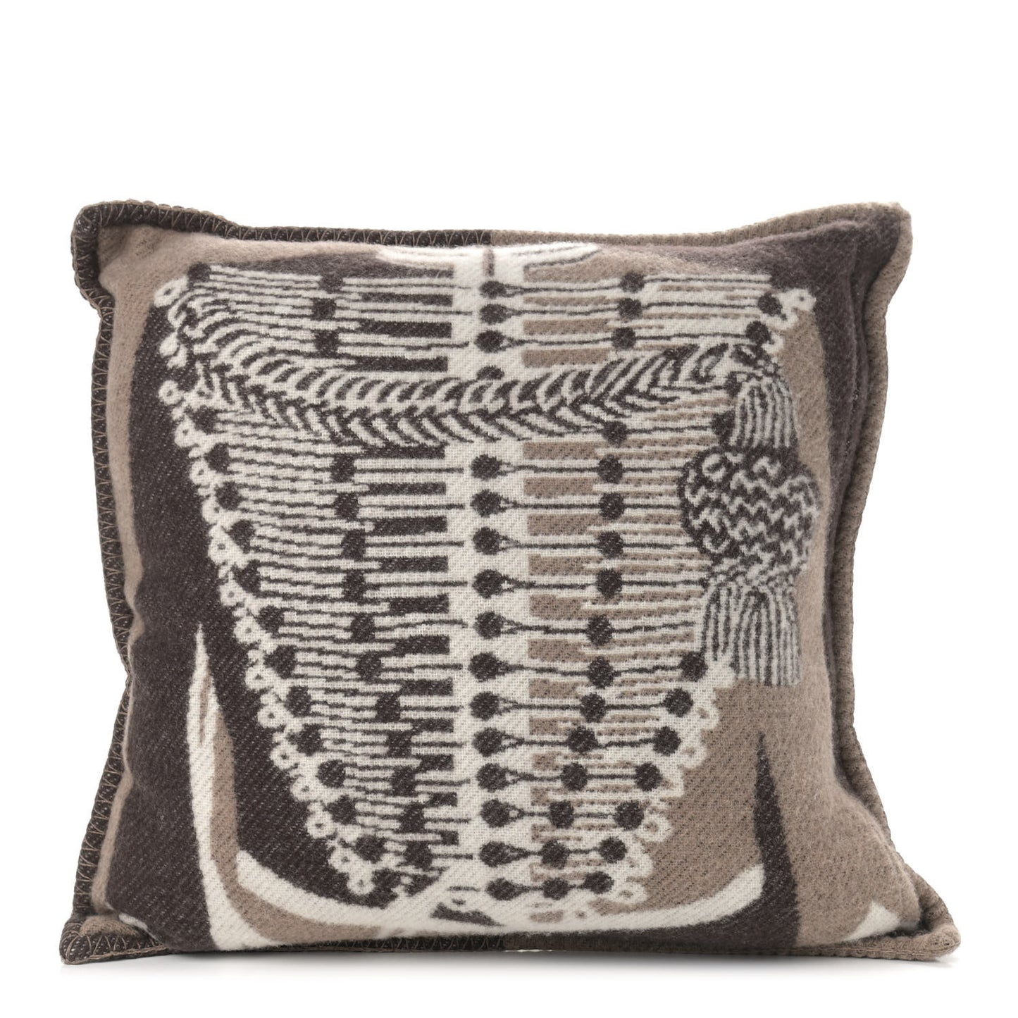 Wool Cashmere Brandebourgs Pillow Ecorce