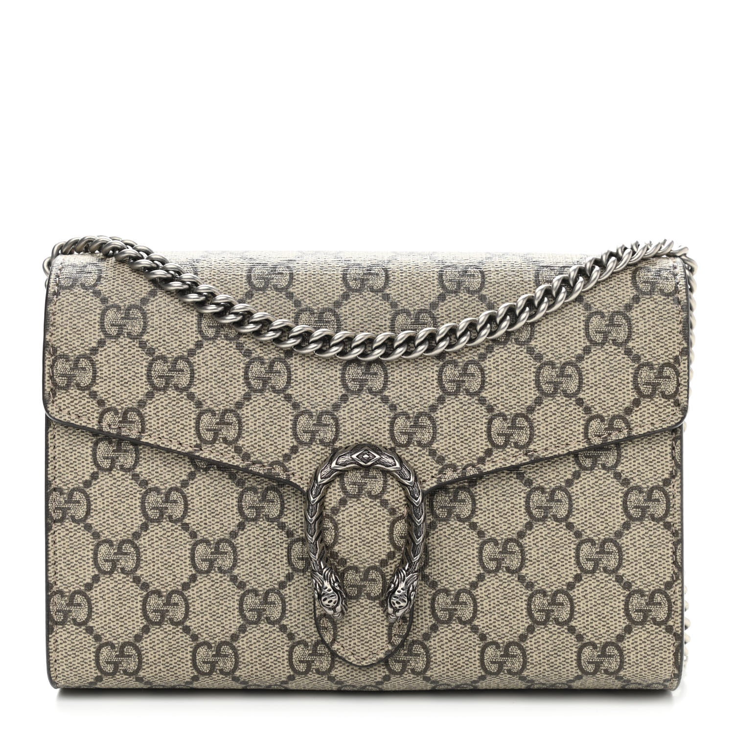 Gucci GG Supreme Monogram Mini Dionysus Chain Wallet Beige Taupe 1 of 11