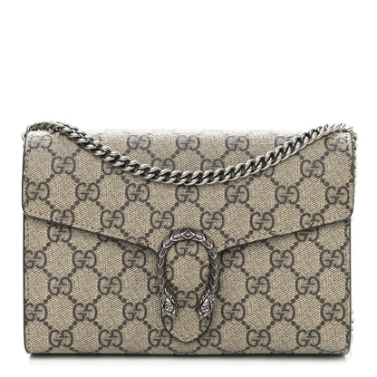 Gucci GG Supreme Monogram Mini Dionysus Chain Wallet Beige Taupe 1 of 11