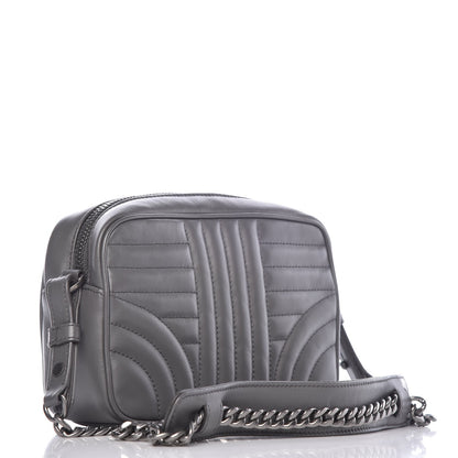 Prada Soft Calfskin Diagramme Crossbody Bag Mercurio 3 of 7