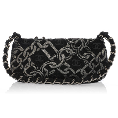 Chanel Silver CC Chain Pochette Black 1 of 8