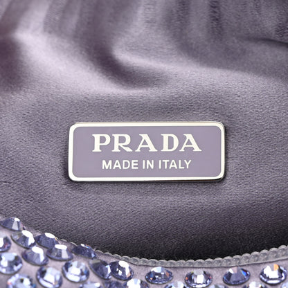 Prada Satin Crystal Mini Re-Edition 2000 Bag Glicine 6 of 10