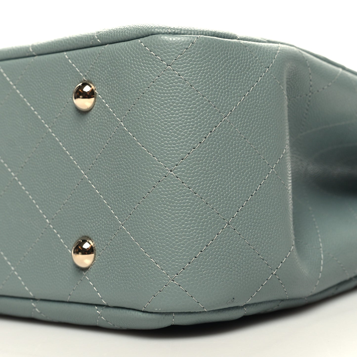 Caviar Quilted Large Classic Shopping Tote Grey