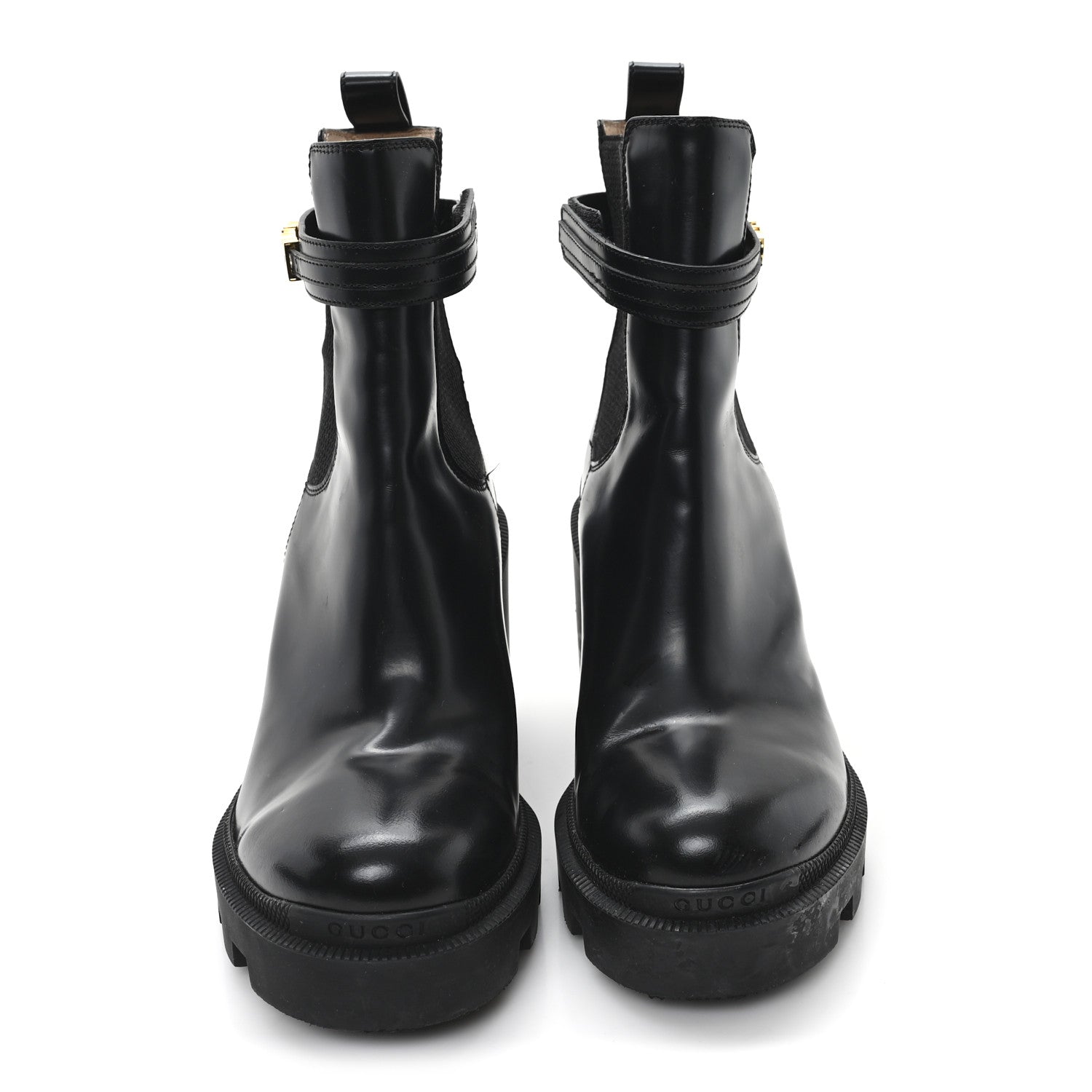 Gucci Magnum Calfskin Logo Ankle Boots 38.5 Black 3 of 10