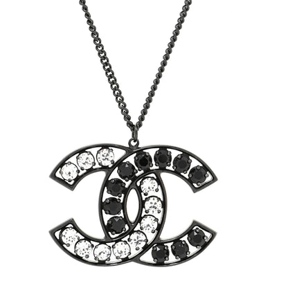 Chanel Ruthenium Crystal CC Necklace Black 4 of 5