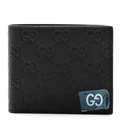 Gucci Guccissima Signature Dorian Bi-Fold Wallet Black 1 of 9