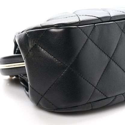 Chanel Lambskin Quilted CC Kisslock Clutch Black 9 of 11