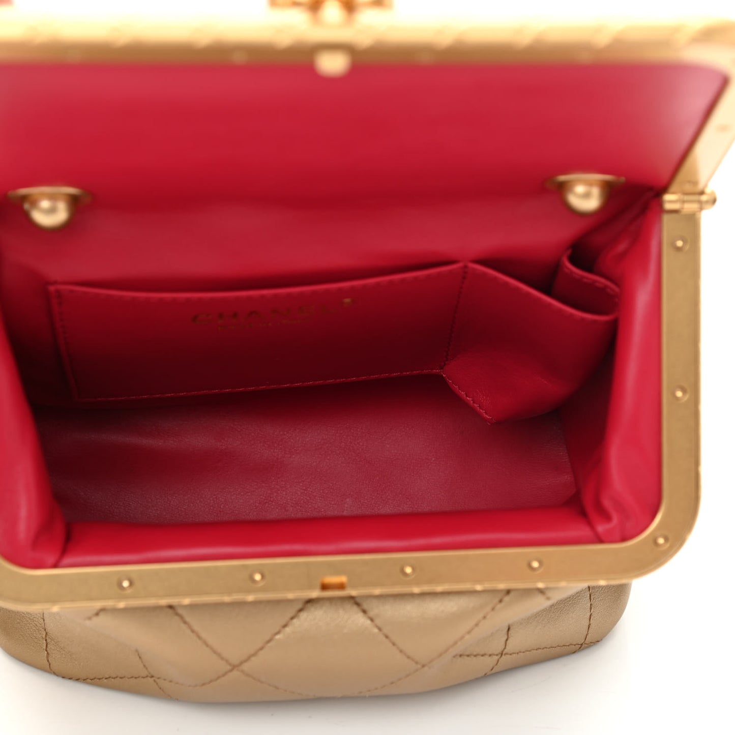 Metallic Lambskin Quilted My Crush Bag Gold
