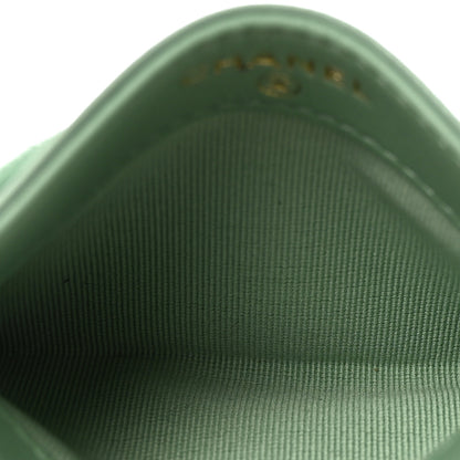 Chanel Caviar Quilted Card Holder Light Green 5 of 8