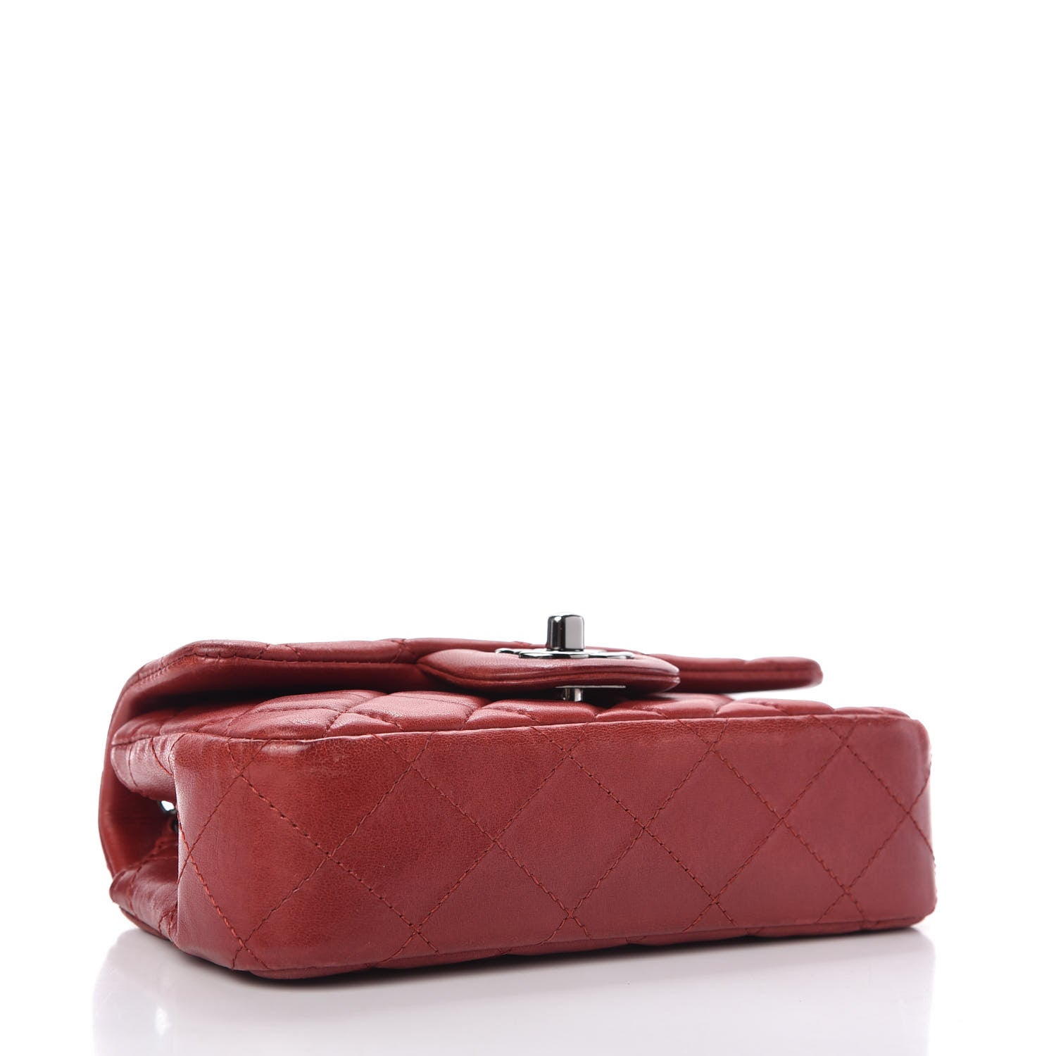 Chanel Lambskin Quilted Extra Mini Rectangular Flap Red 4 of 10