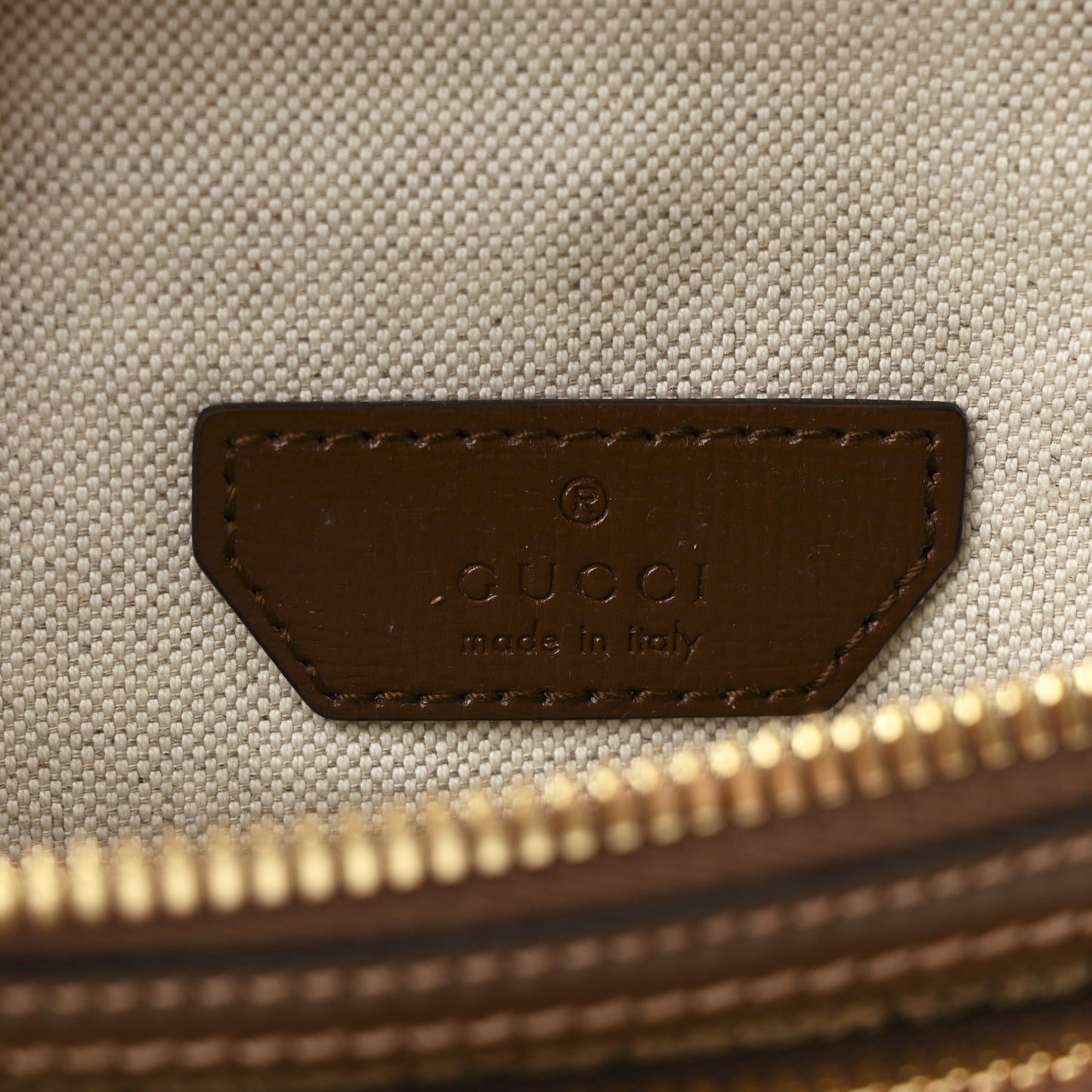GG Supreme Monogram Textured Calfskin Retro Interlocking G Belt Bag Beige Ebony Brown Sugar