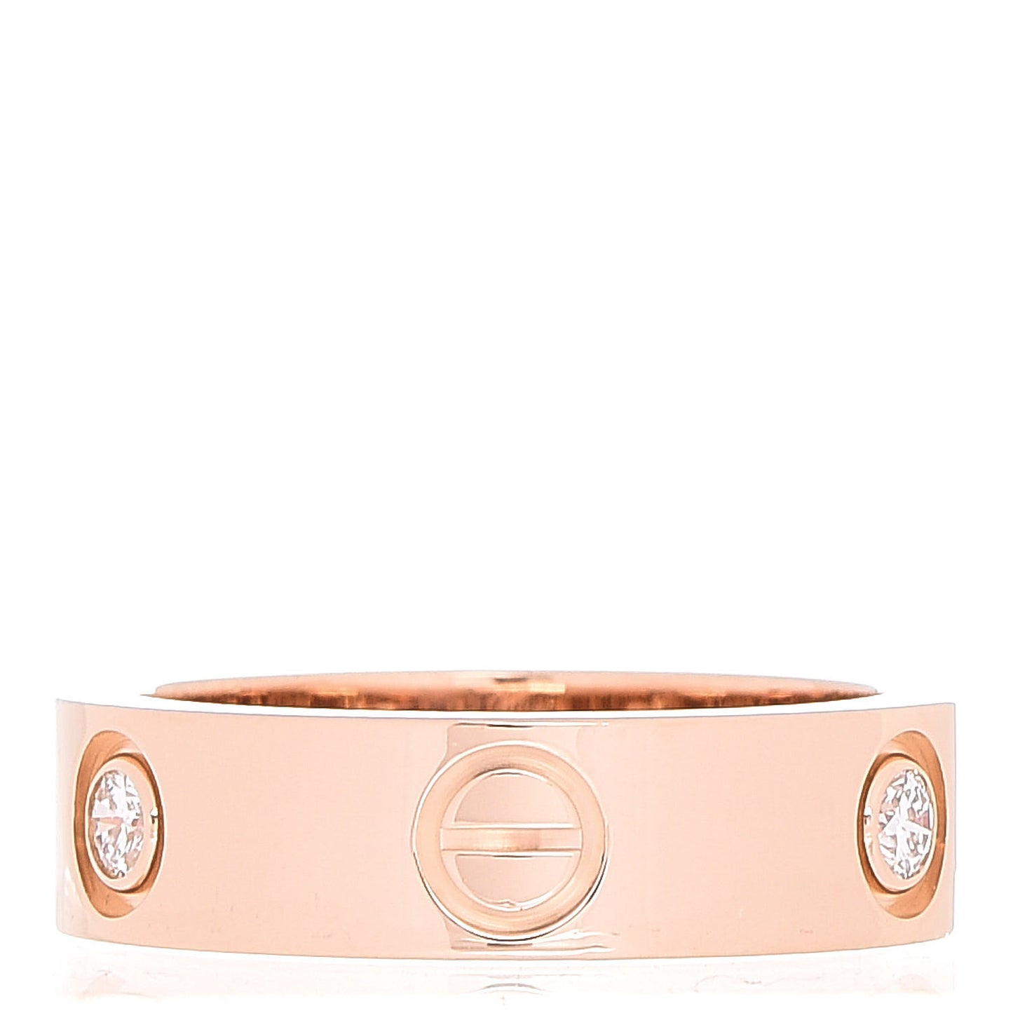 18K Pink Gold 3 Diamond 5.5mm LOVE Ring 53 6.25