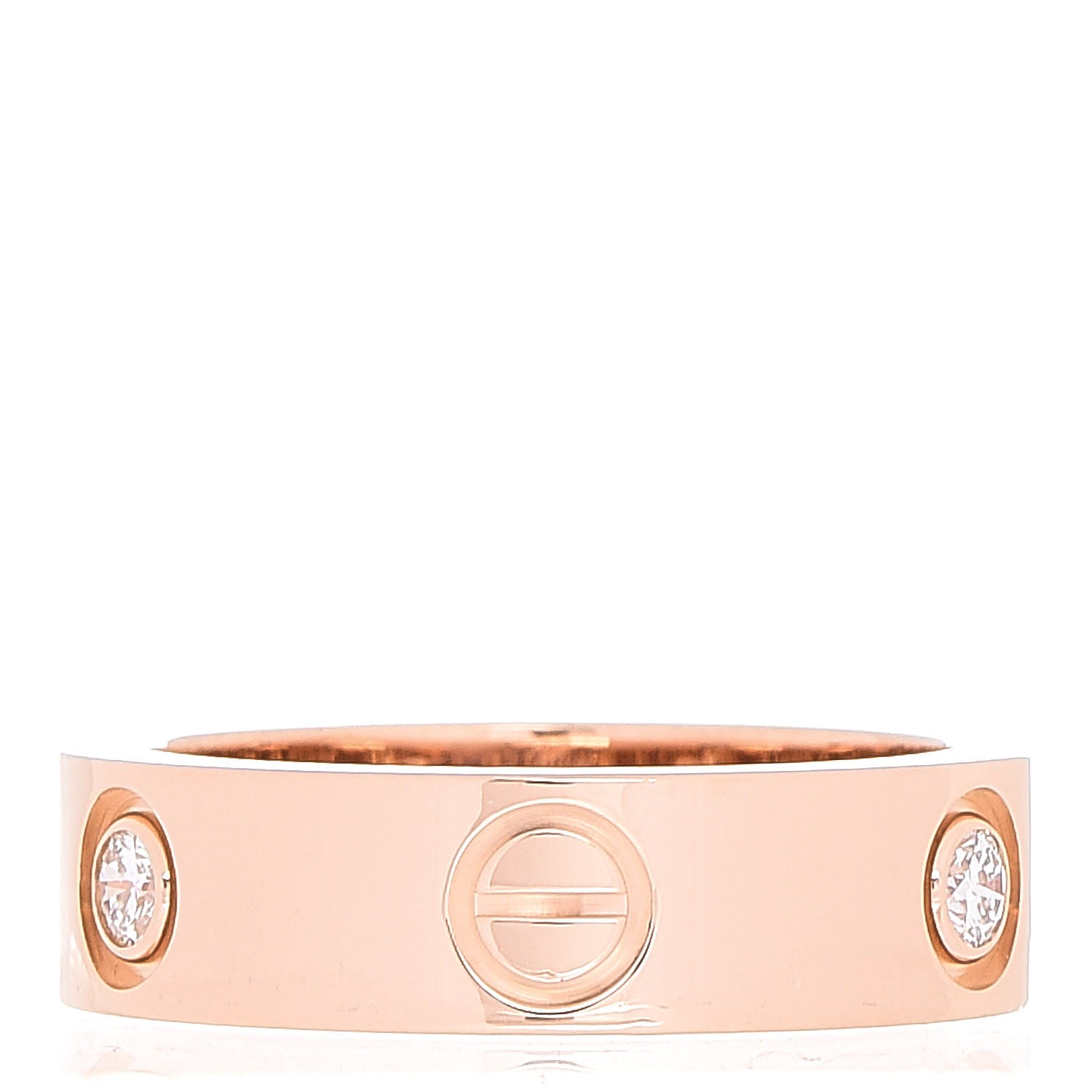 Cartier 18K Pink Gold 3 Diamond 5.5mm LOVE Ring 53 6.25 3 of 4