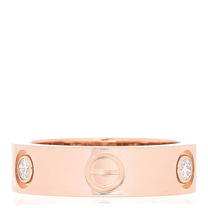 Cartier 18K Pink Gold 3 Diamond 5.5mm LOVE Ring 53 6.25 3 of 4
