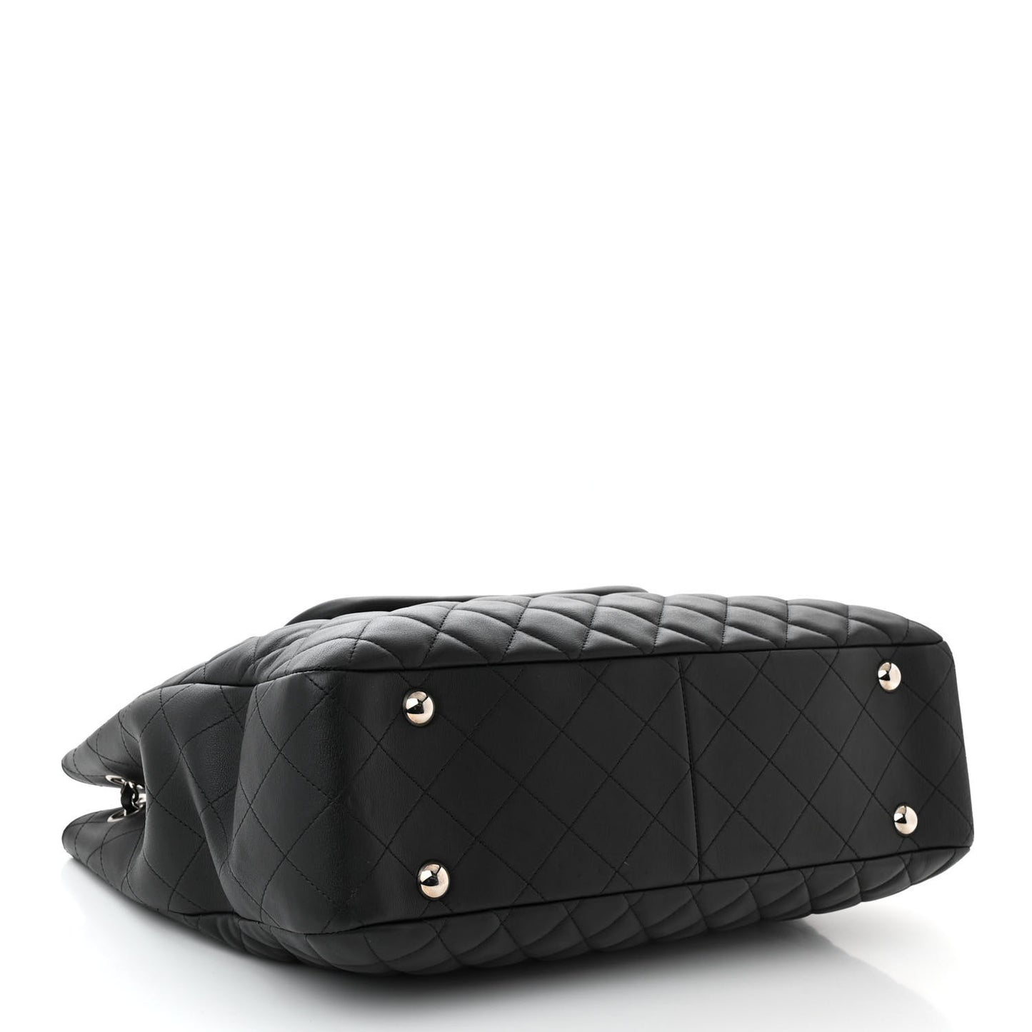 Calfskin Quilted Flap Tote Black