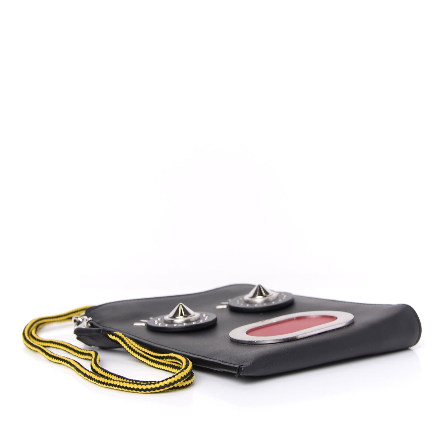 Fendi Vitello Faces Passport Holder Pouch Black Palladio Multicolor 4 of 8