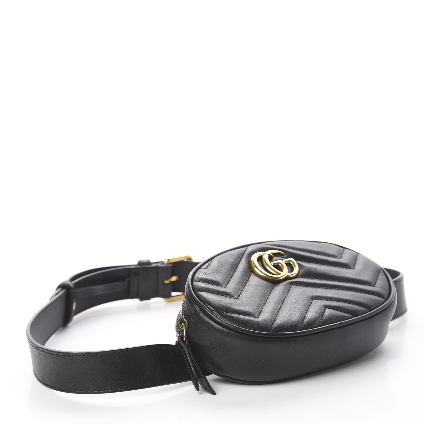 Calfskin Matelasse GG Marmont Belt Bag 85 34 Black