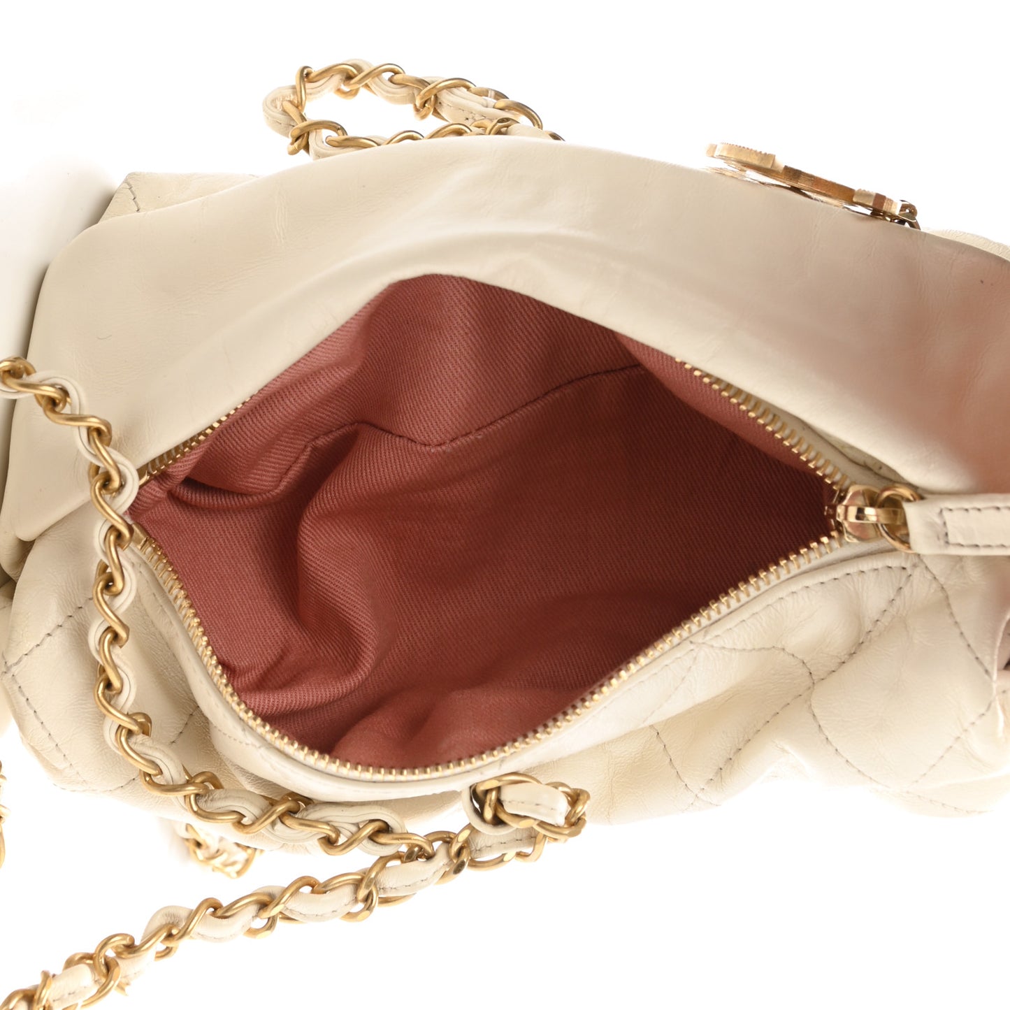 Calfskin Quilted Baluchon White