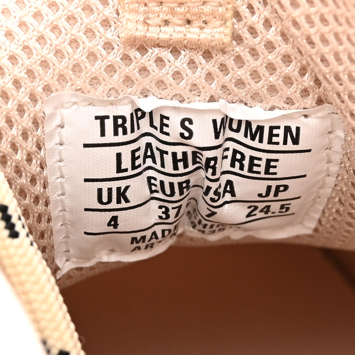 Fabric Mesh Clear Sole Womens Triple S Sneakers 37 Beige