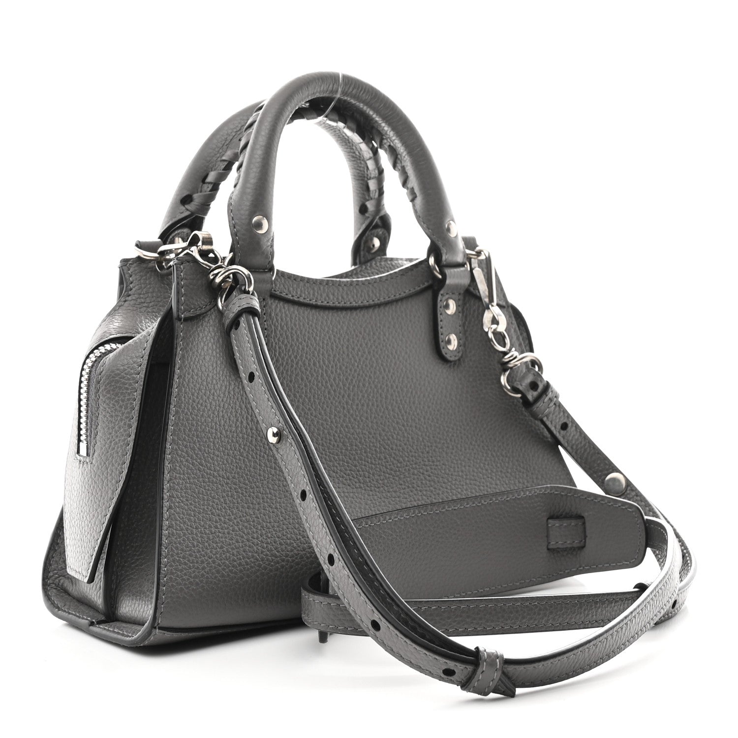 Balenciaga Grained Calfskin Neo Classic Silver Hardware Mini City