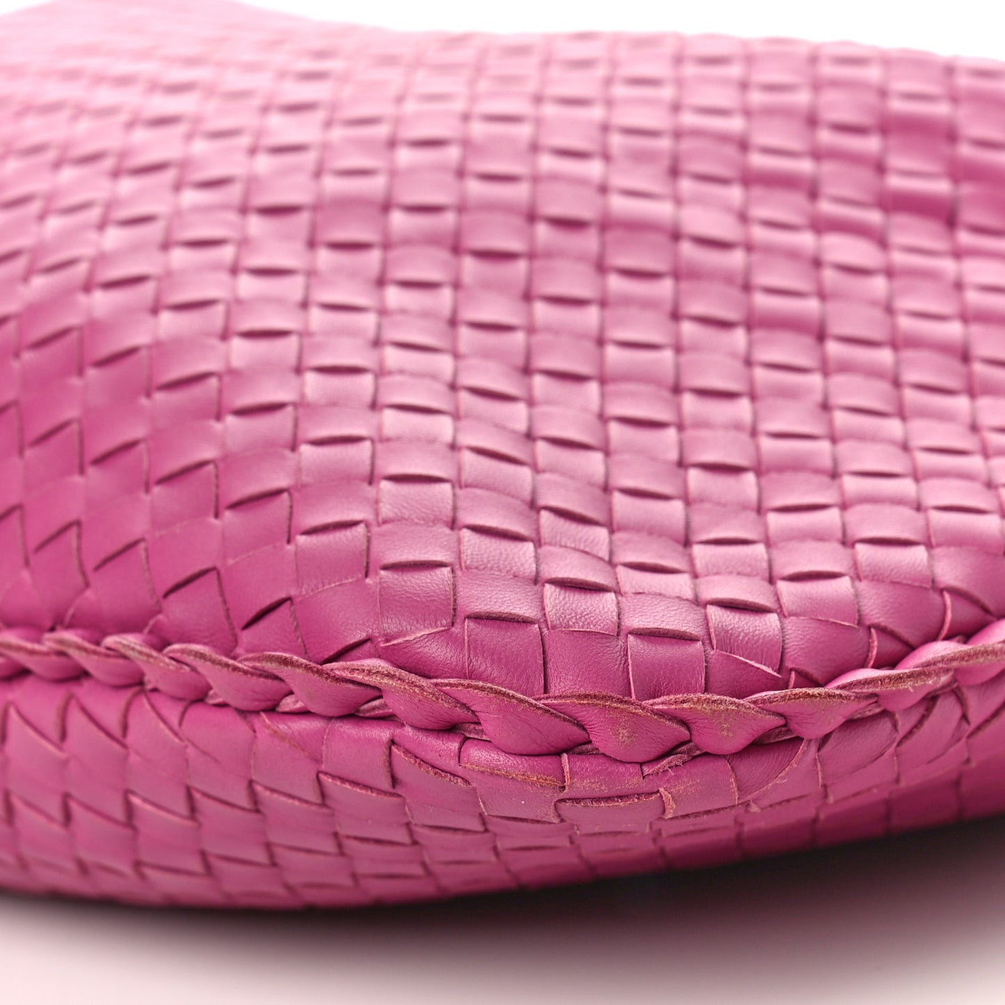 Nappa Intrecciato Large Veneta Hobo Rosa Shock