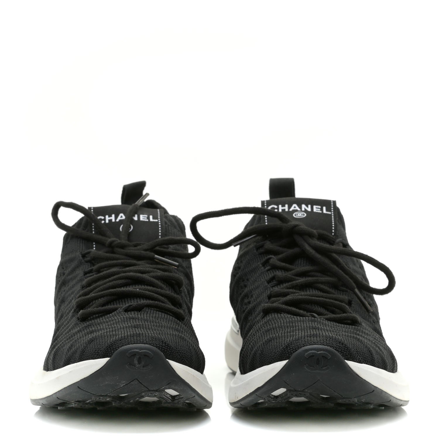 Chanel Fabric Logo Sneakers 39 Black 2 of 8