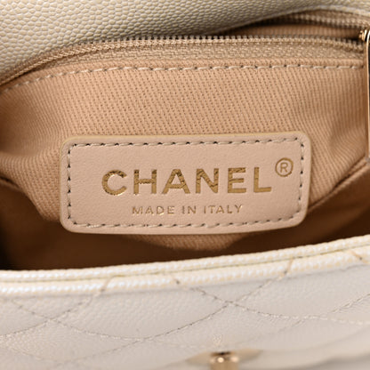 Chanel Iridescent Caviar Quilted Extra Mini Coco Handle Flap White 6 of 11