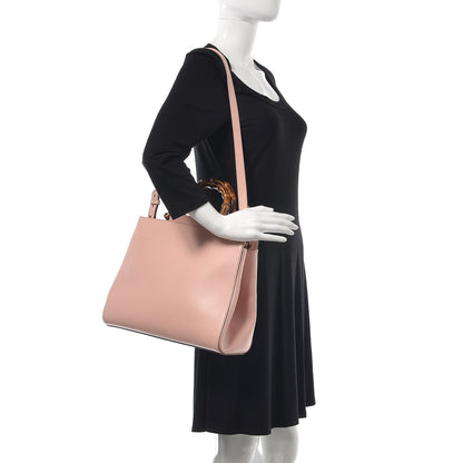 Gucci Nappa Bamboo Medium Nymphaea Top Handle Bag Perfect Pink 2 of 15