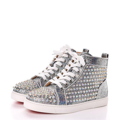 Christian Louboutin Nappa Mica Spikes Womens Louis Orlato Flat Sneakers 38 Silver 3 of 10