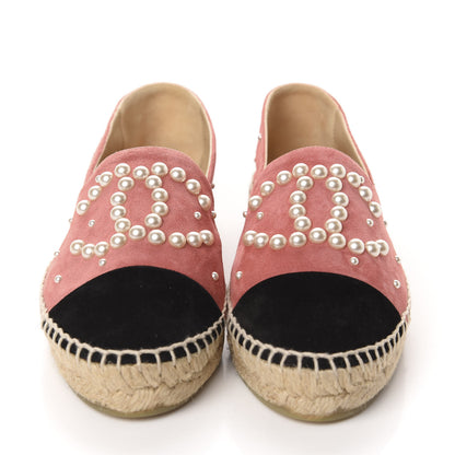 Chanel Suede Pearl CC Espadrilles 36 Pink 2 of 13