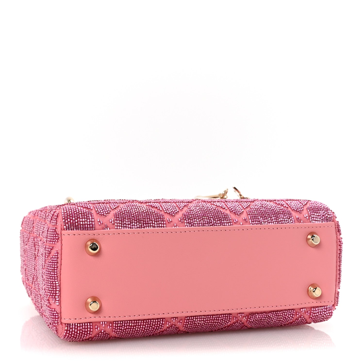 Christian Dior Lambskin Cannage Beaded Embroidered Mini Lady Dior Light Pink 4 of 10